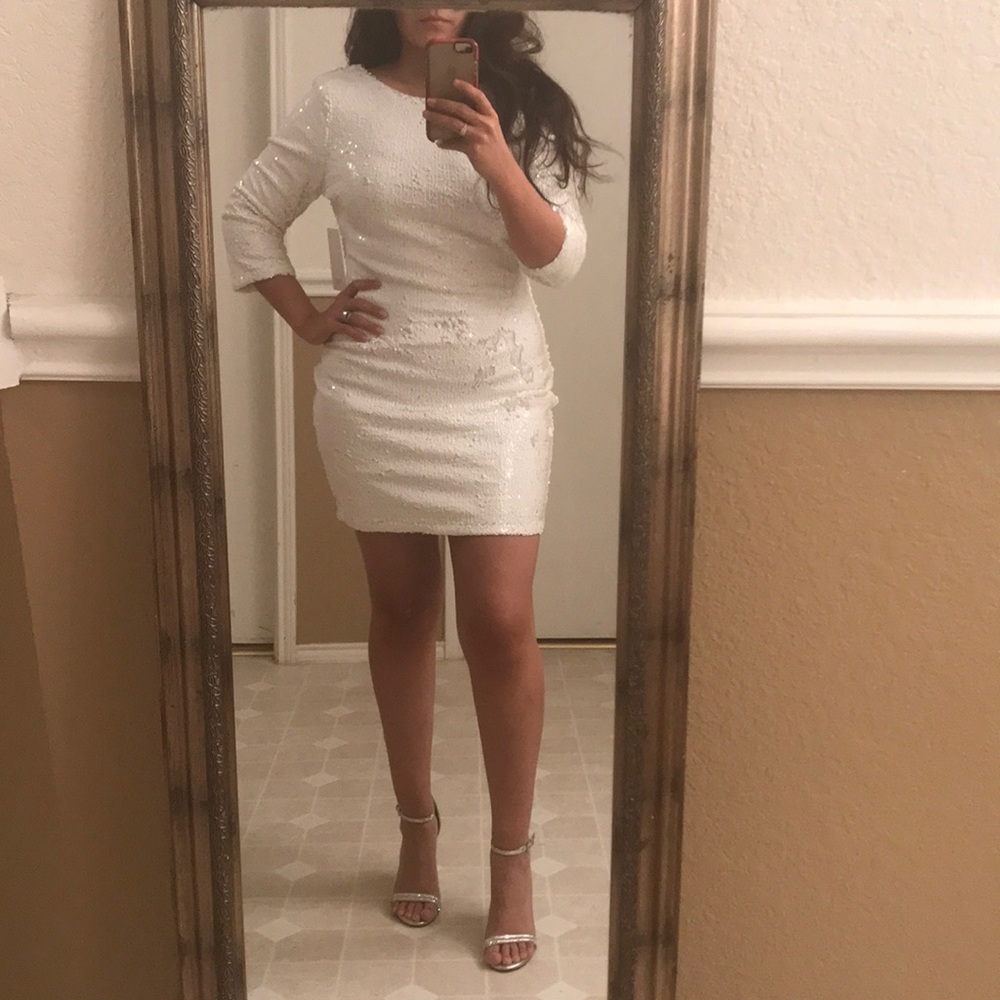 White sequin mini